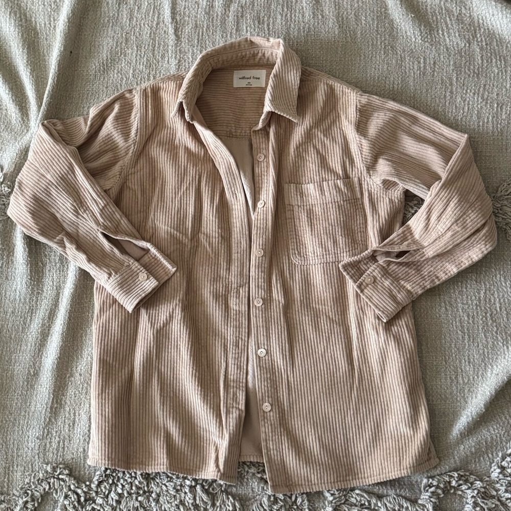 Aritzia Wilfred Corduroy Button Down Top